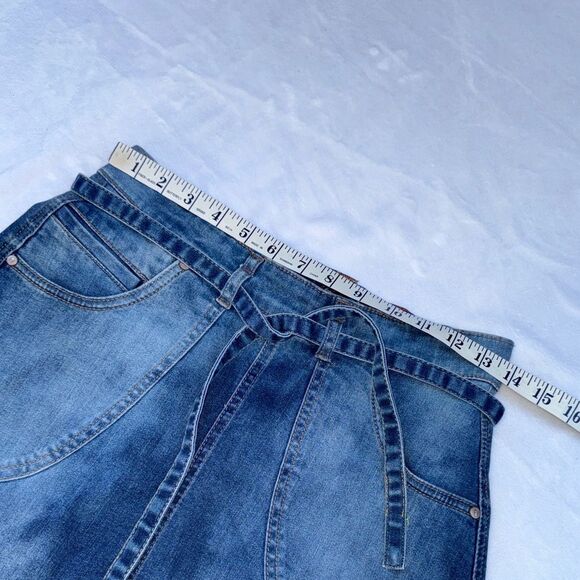 Anthropologie Pilcro and the Letterpress Distressed Denim Midi Skirt Size 2 - Picture 6 of 12